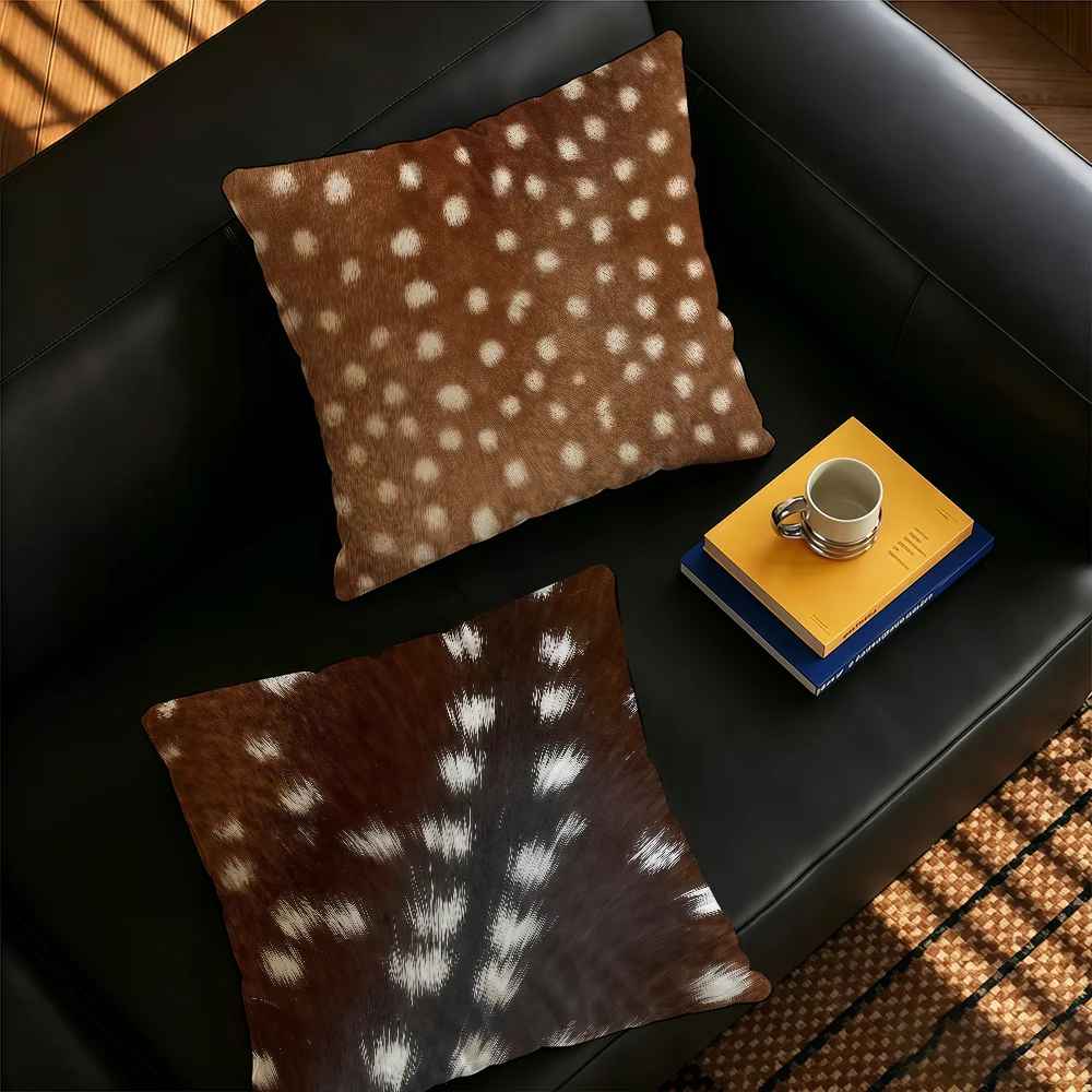 Simulated Fur Deer Pillow Case Square Bedroom Headboard Sofa Living Room Backrest Cushion Nap Pillow