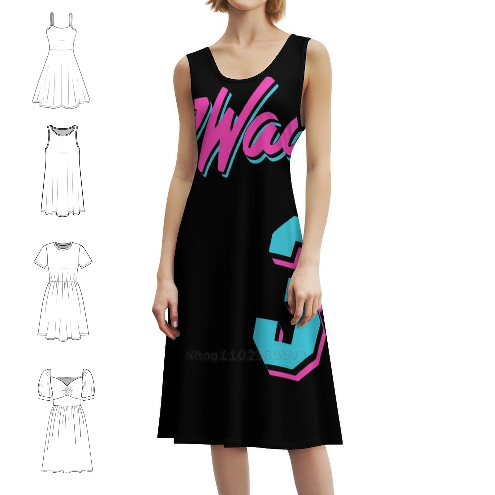 فستان ميامي واد المثير للإجازات للنساء على الشاطئ وحفلات أعياد الميلاد فستان قصير فيليب مايكل توماس ميامي فايس 2006 للفتيات