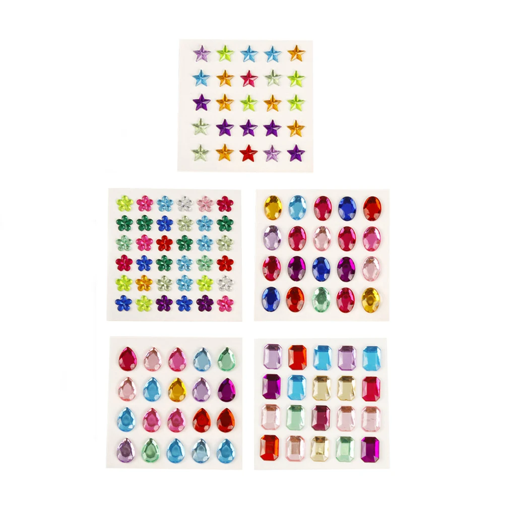 

10pcs 10 Sheets Rhinestone Sticker Set Colorful Acrylic Paste Imitation Crystal Adhesive Kids Craft Laptop Car Mobile Decor