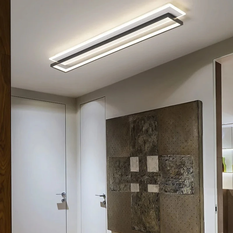 Modern Minimalist Nordic Rectangular aisle LED Ceiling Lights Art Creative Painted Lamps for Bedroom Home Decoration Chandelier