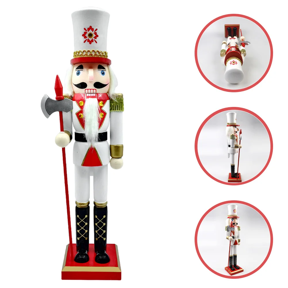 

Wooden Nutcracker Christmas Ornament Festive Desktop Decor for Holiday Season Xmas Gift Home Party Decoration Craft