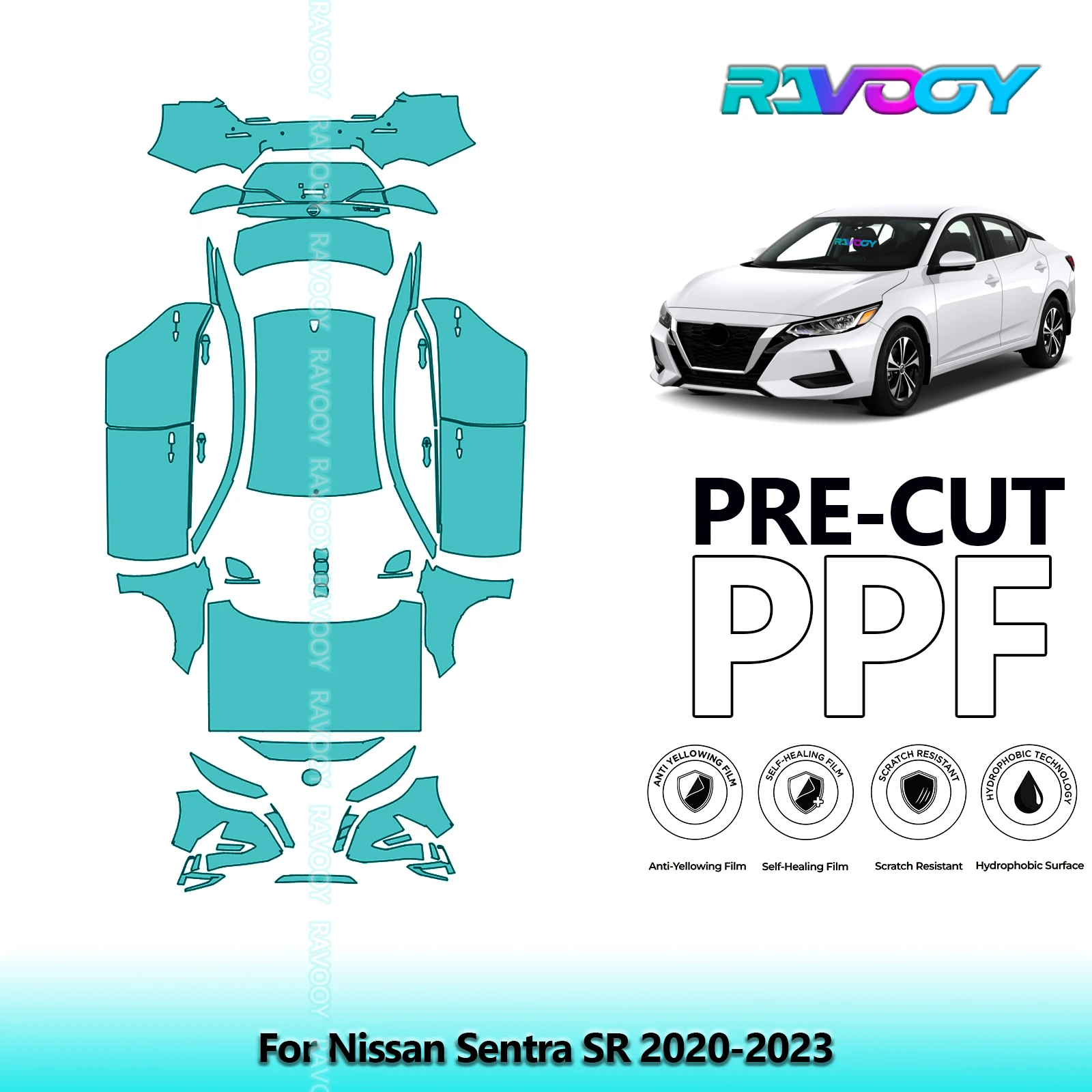 

8.5Mil Precut PPF Paint Protection Film Full Vehicle Clear Bra For Nissan Sentra SR 2020-2023