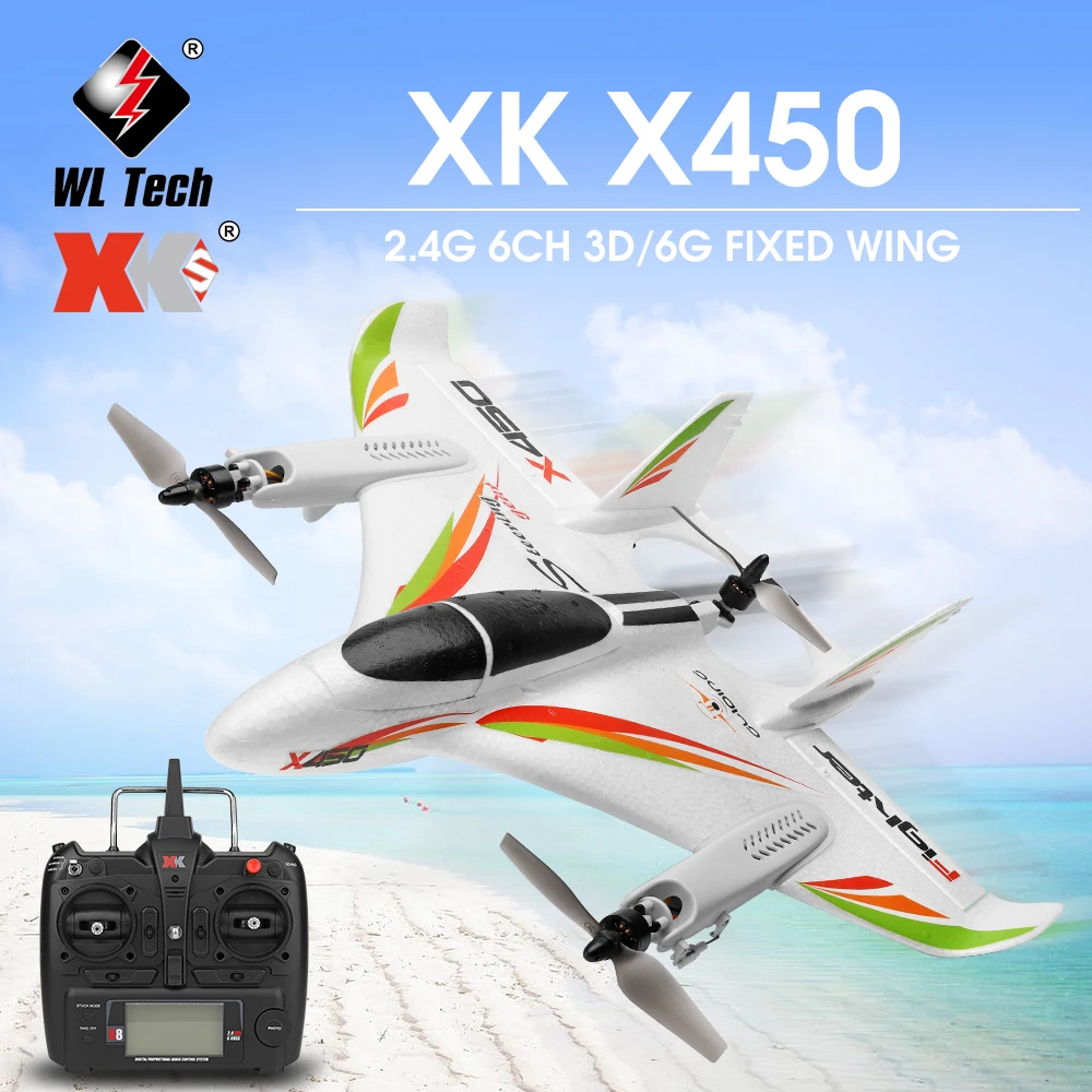 

US WLtoys XK X450 RC Airplane RC Glider Fixed Wing Aircraft with 3 Models 2.4G 6CH 3D/6G RC Helicopters Vertical Takeoff RTF