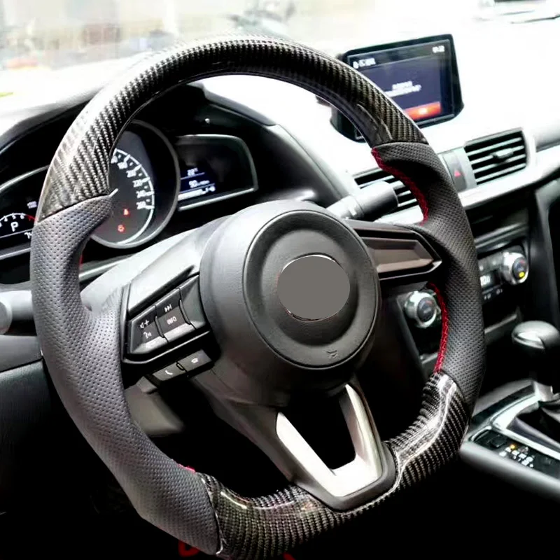 Car Carbon Fiber Steering Wheel Mazda 3 Oncella /atenza/cx30-cx5/cx4 Carbon Fiber Steering Wheel Customization