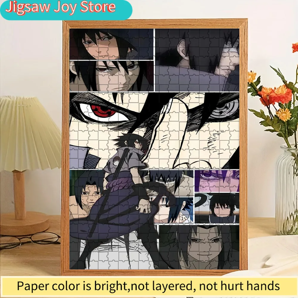 

Anime Naruto Sasuke Uchiha Sharingan Rinnegan Manga Collage Scene Paper Puzzle, Premium Thick Paper Material, High Definition Vi