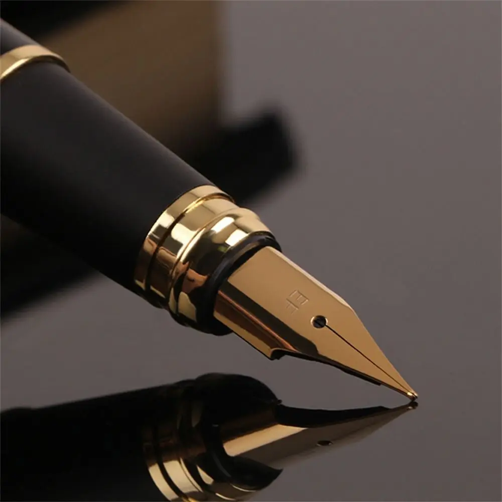 Calligraphy Fountain Pen Golden Trim Drawing Business Fountain Pen 0.38mm Smooth Writing Writing Ink Pen Student Stationery