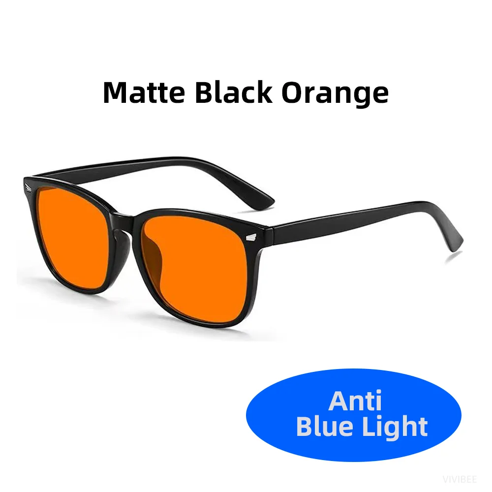 VIVIBEE Klassische rote Linse, blaues Licht blockierende Brille, quadratisch, für Herren, besserer Schlaf, Anti-Filter, Herren, orange, Damen-Brille – Detail 10