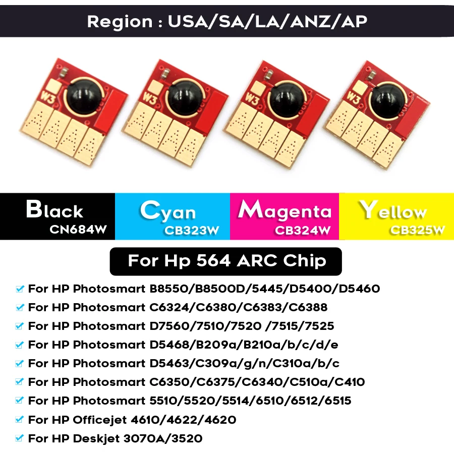 178 XL 364 XL 564 XL 862 655 920 Auto Reset ARC Chip For HP 5520 5521 5522 5524 5525 5510 B11a B11b B11g Printer