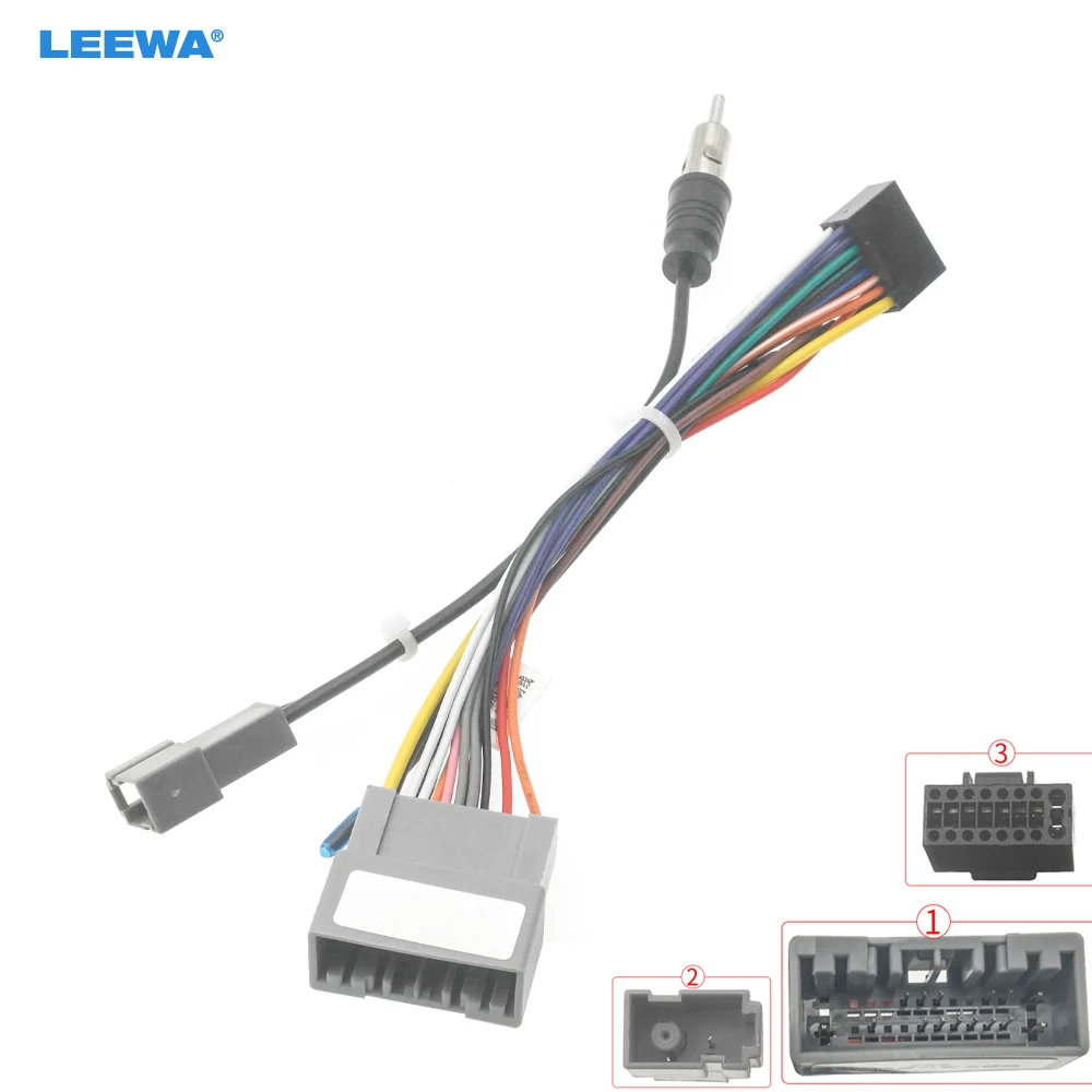 

LEEWA Car Audio DVD Player 16PIN Android Power Cable Adapter For Honda Fit/Envix/VE-1/City Radio Wiring Harness #CA6983