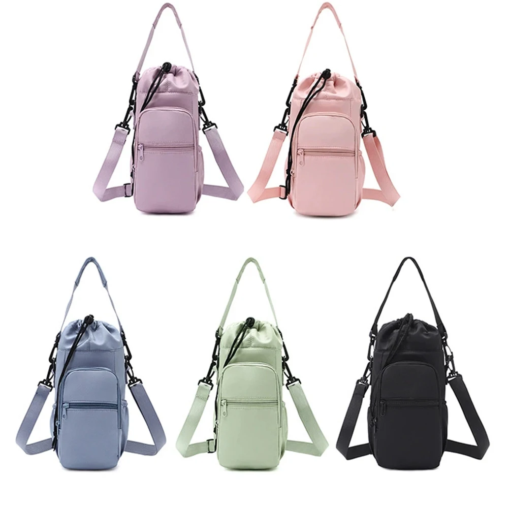 Oxford Lightweight and Waterproof Crossbody Water Bottle Bag Outdoor Sports Portable Sling Phone Pouch For Men Women Students