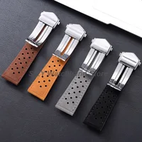 Correa de reloj de cuero de vaca mate, correas con hebilla plegable para Tag Heuer, serie Carrera, pulsera de negocios, 20/22mm, 24mm