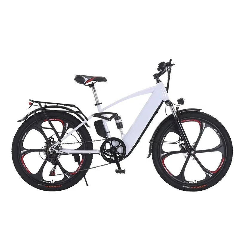 

SXLL Electric Mountain Bike 350W 36v Dual Motor Fat Tire Full Suspension Heavy Duty Electric Bike