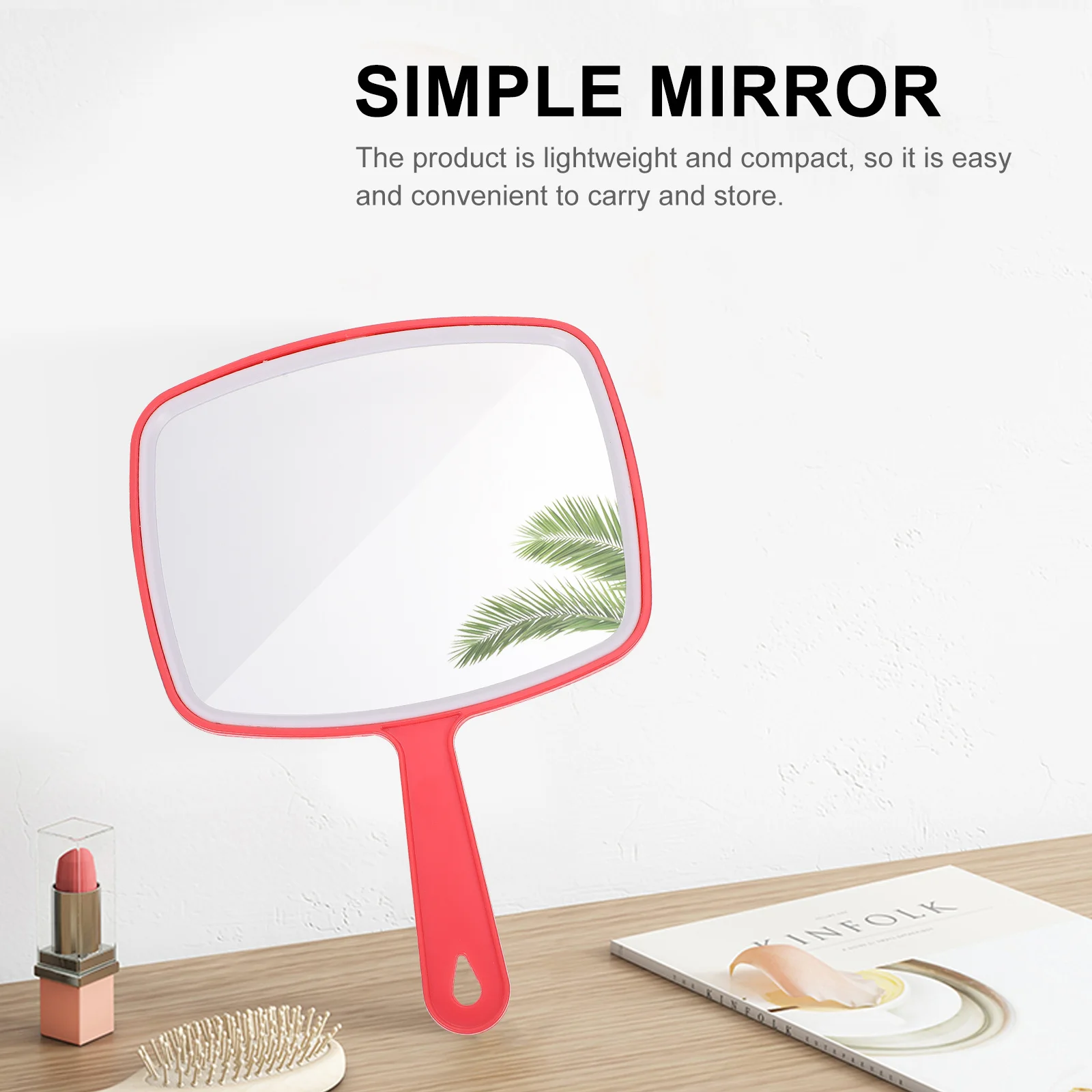2 個のハンドヘルド化粧鏡ポータブル耐久性のあるコンパクトなデザイン旅行アクセサリー高精細バニティミラー