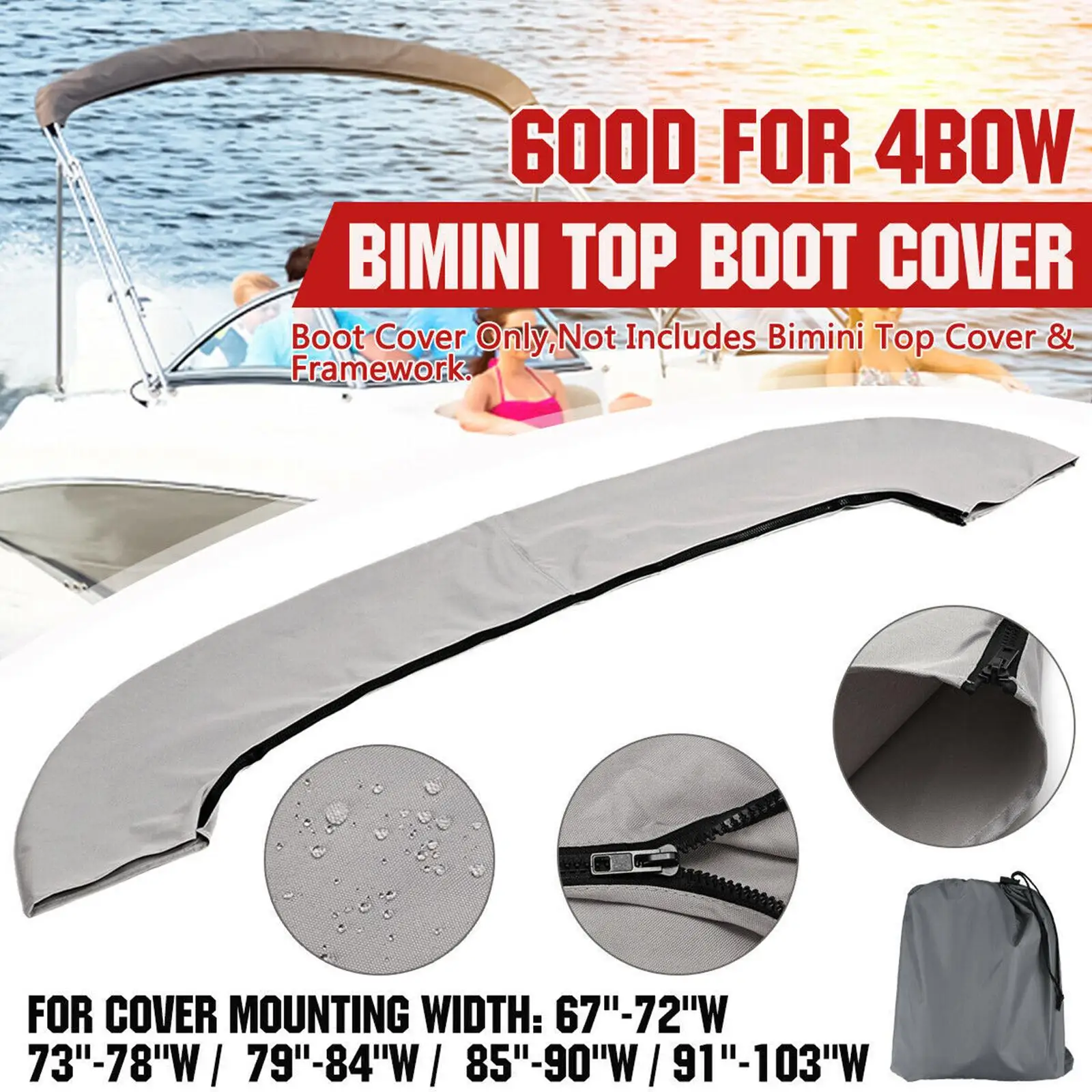 

Bimini Top Boot Cover, Bimini Top Cover, Marine Cover, Boat Cover, Outdoor Boat Shade, Breathable Bimini Storage Case
