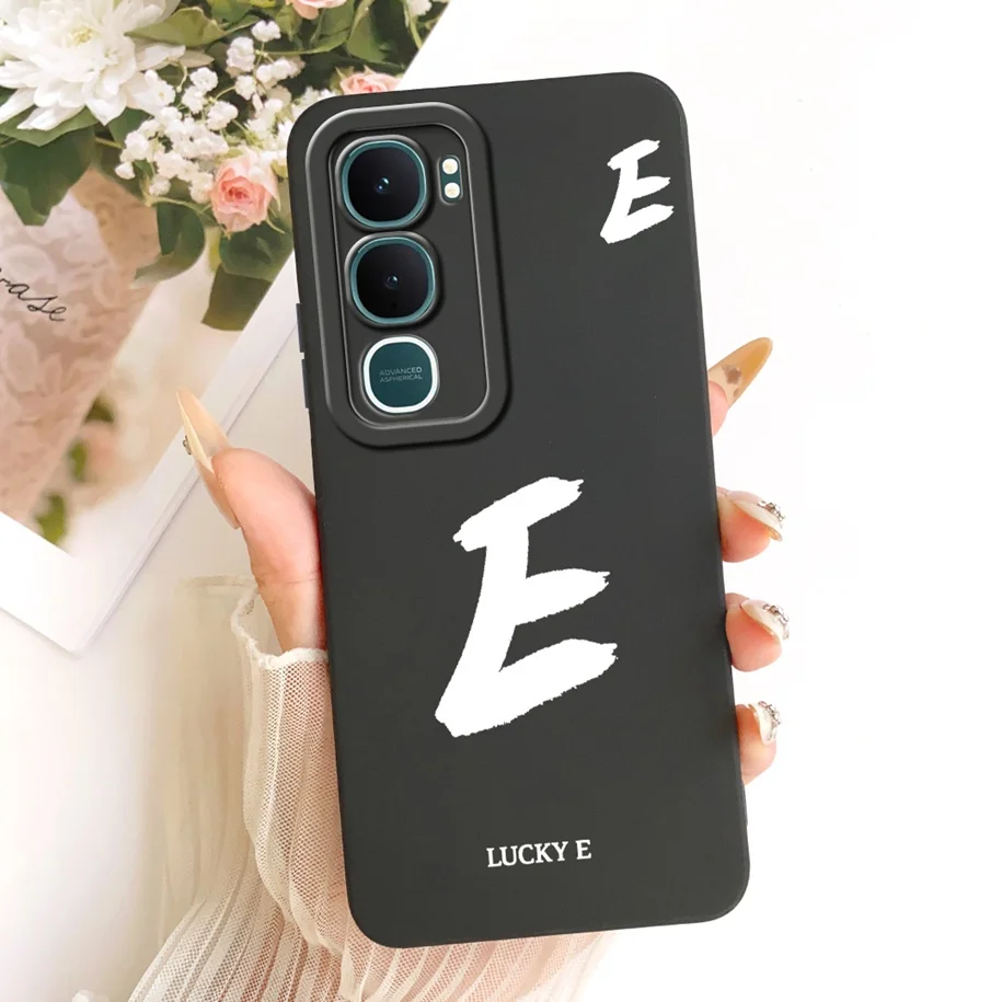 ل Vivo Y31 5G حافظة V2521 غطاء محظوظ الحروف الأولية لينة سيليكون ماتي فوندا الحالات الهاتف ل Vivo Y21d 2025 Y 21D الغطاء الخلفي #3