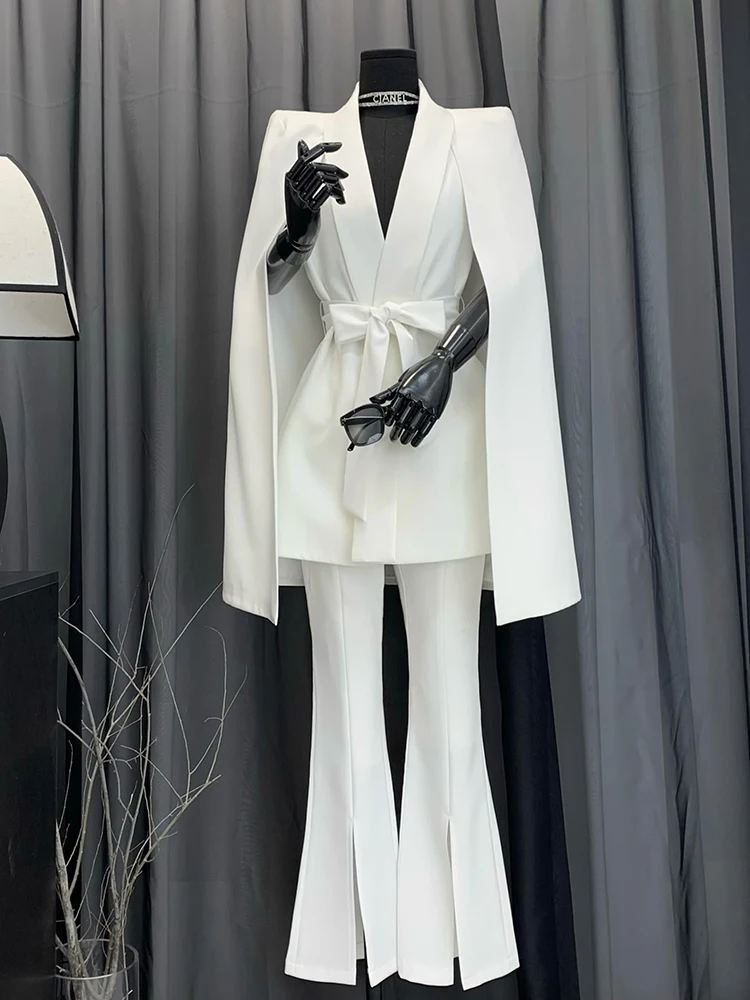 

Женское весенне-осеннее пальто Ele White Cape в корейском стиле, повседневное, с воротником-хомутом, универсальный комплект верхней одежды