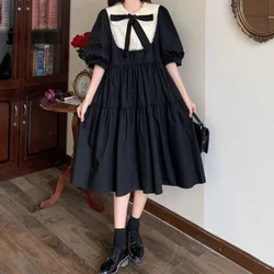 Tiener School Uniform Franse Paleis Zwangerschapskleding Jk Meisje Jurk Lieve En Schattige Lolita Poff Mouw College Stijl Pop Kraag 2024