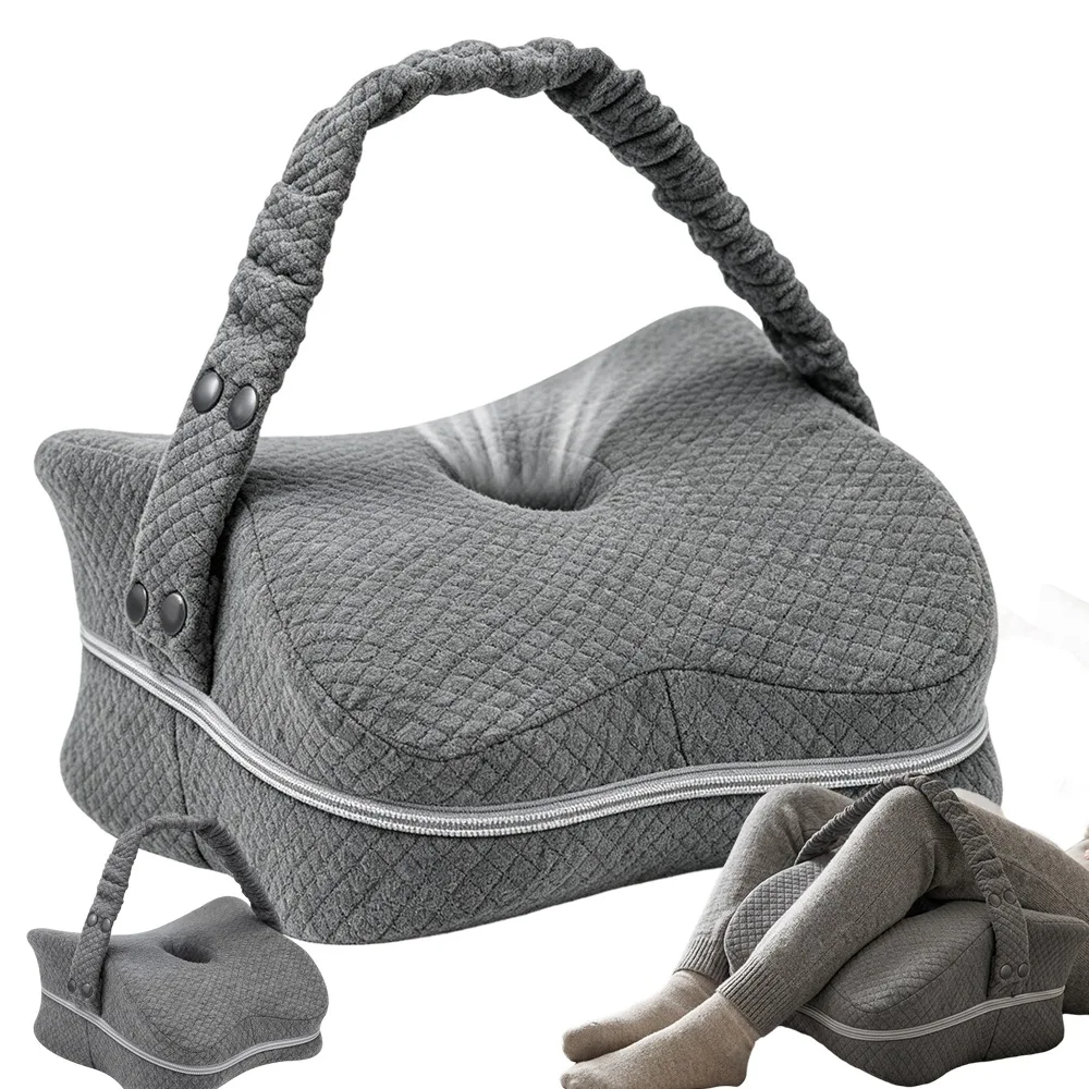 Coussin latéral pour dormeurs et personnes souffrant de sciatique, avec taie d'oreiller lavable en machine, sangle élastique, coussin en mousse à mémoire de forme pour les jambes, les hanches et le bas du dos