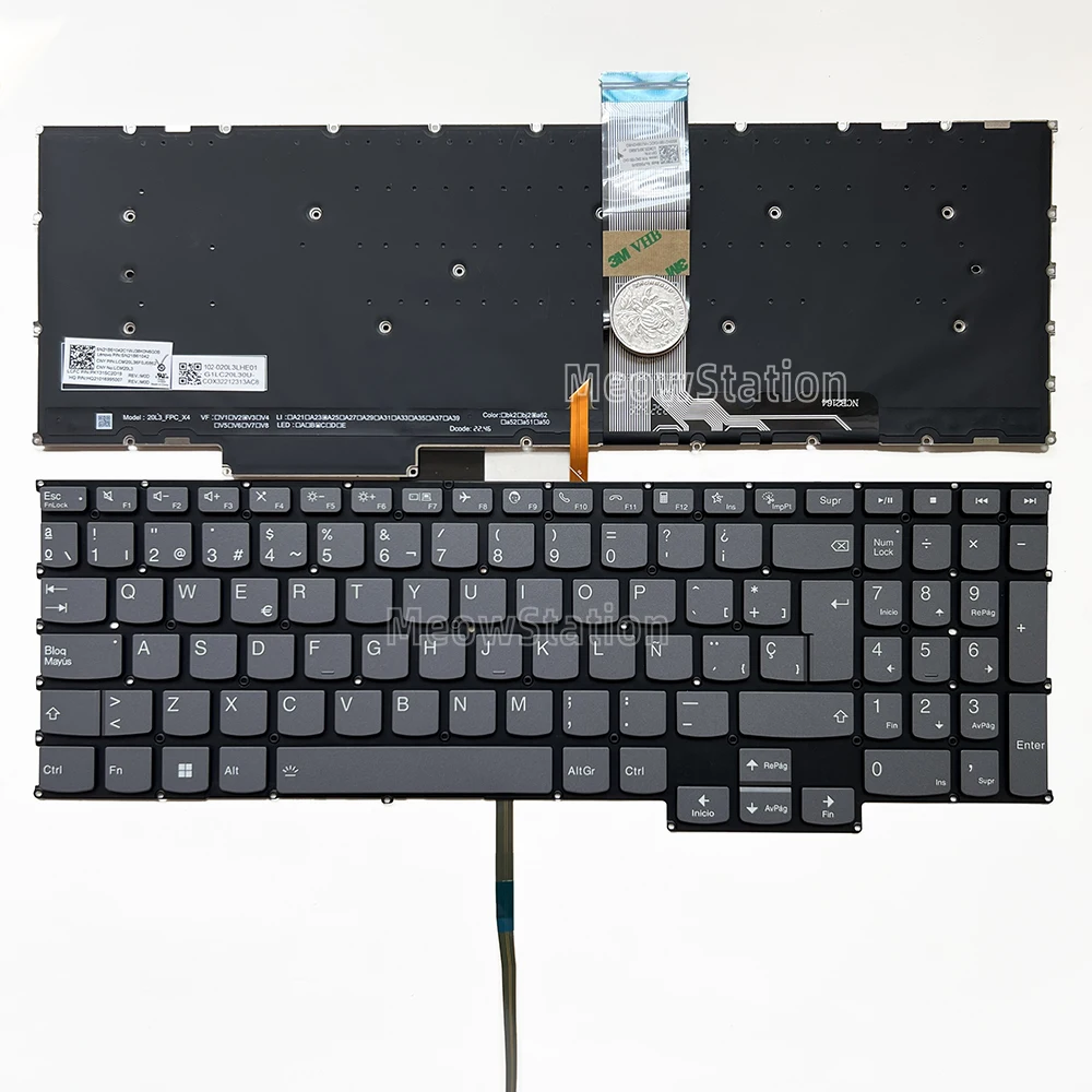 

Клавиатура с подсветкой в США/русском/испанском стиле/французском стиле для Lenovo Ideapad Pro 5 16APH8 83AR,16IRH8 83AQ,16ARP8 83AS,16IMH9 83D4,16AHP9 83D5 /Ideapad 5 Pro 16ACH6 82L9,16IHU6 82L5 /YOGA Slim 7Pro 16ACH6