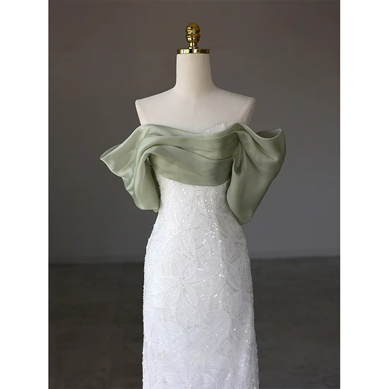 

Long Evening Dresses for Prom One Shoulder Backless High Waist Banquet Host Birthday Party Gown Formal Dress Women Elegant