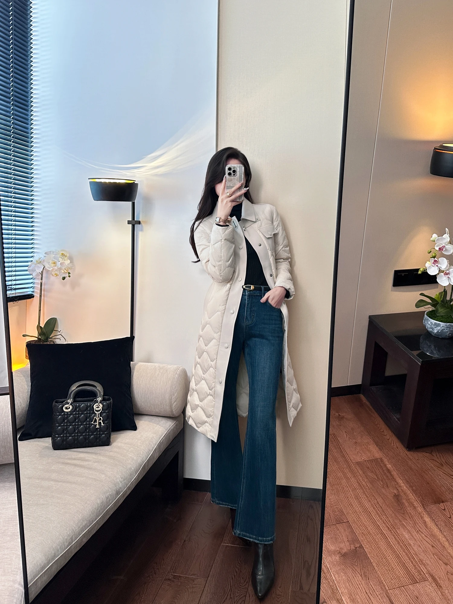 

You See High ams Weight Handmade Long down Jaet Women's Winter Warm White Goose Feather Vest OL Sle Regular Fit Coat