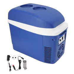 Car Fridge 7L Cooling Heating Dual Use Electric Cooler Portable Mini Car Refrigerator with DC 12V Cigarette Lighter Strap for Ca