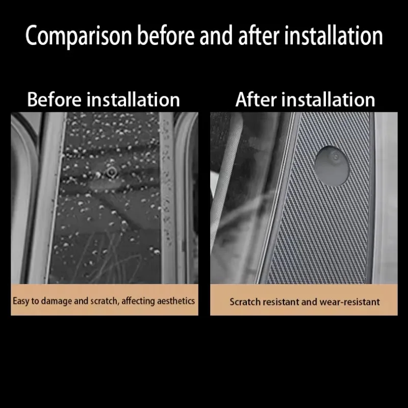 Carbon Fiber Pattern Protective Film for Tesla 21-25 Model 3/Y B-pillar Scratch Proof Car A-pillar Film Retrofitting Accessories
