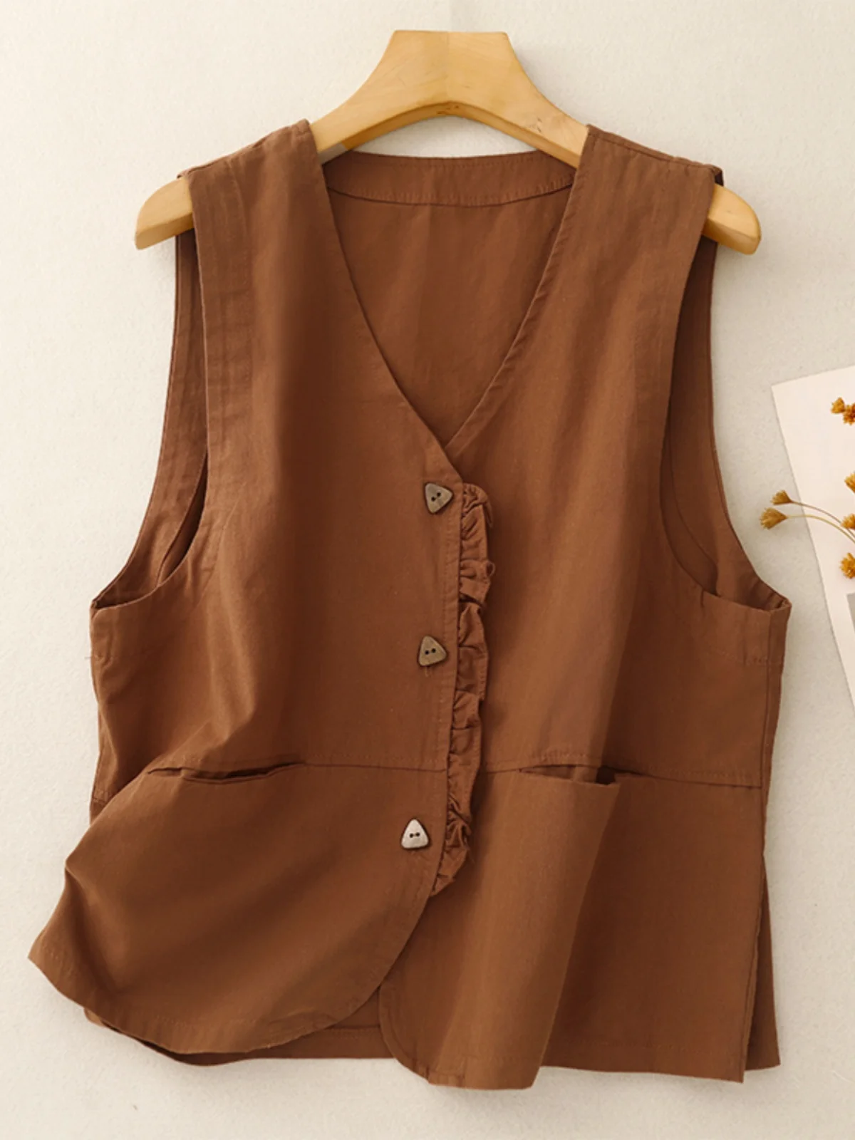 

Повседневный жилет с v-образным вырезом в стиле ретро, женская осенняя одежда, кардиган, рабочая одежда, универсальный топ