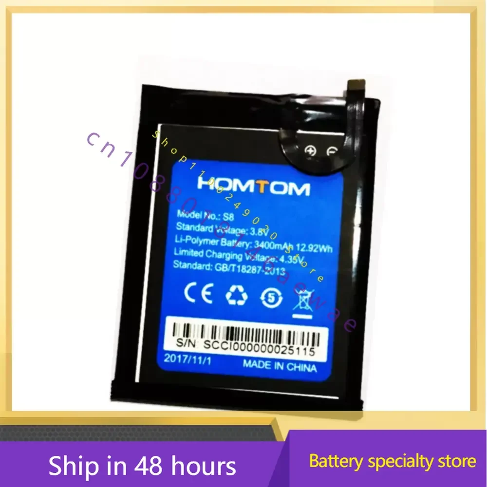 Для аккумулятора HOMTOM S8 3400 мАч 12,92 Втч 3,8 В для аккумуляторов мобильных телефонов homtom