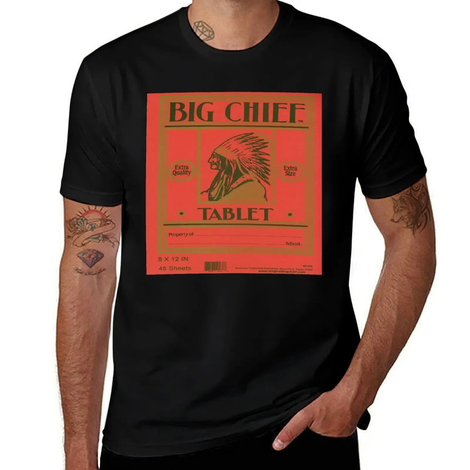 Big Chief Vintage Tablet Cover T-Shirt Durable Work Wear T-Shirt