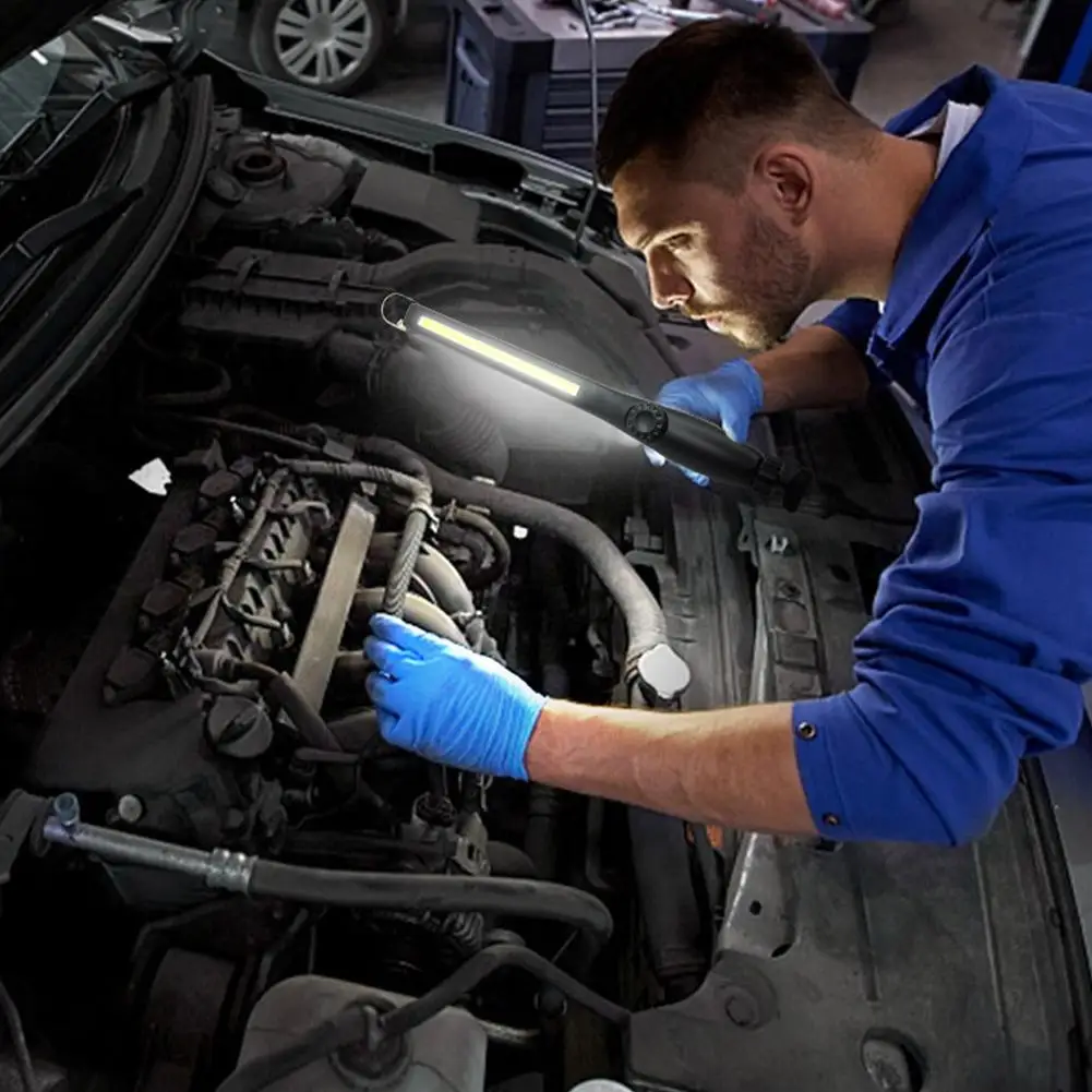 

Portable COB Work Lights With Magnetic Rechargeable Stepless Car Repair Portable Emergency Flashlight Lamps Dimming LED P2Y1