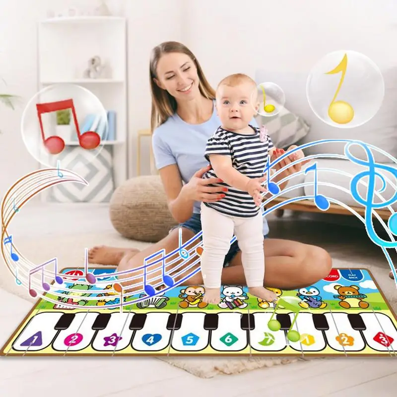 

Toddler Piano Mat Toddler Floor Play Piano Musical Mat Boys Girls Development Electronic Carpet With Instruments Effects