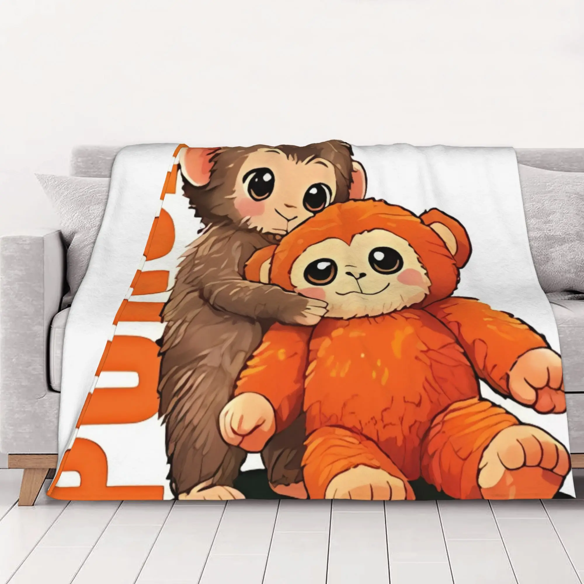 1PC home Cutecore Punch  Love’S Cute monkey hugging plush Blanket Super Cosy Plush Home Living Room Sofa halloween