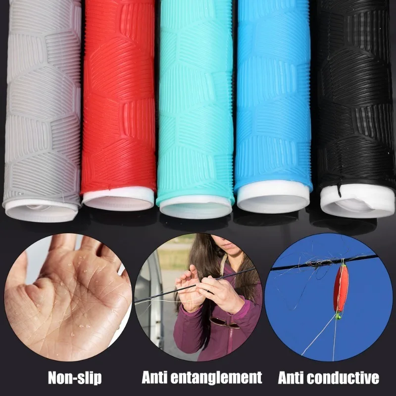 1pc Anti-slip Silicone Fishing Rod Grip Soft Waterproof Easy Operation Sleeve Wrap Tube Protective Cover Fishing Accessories