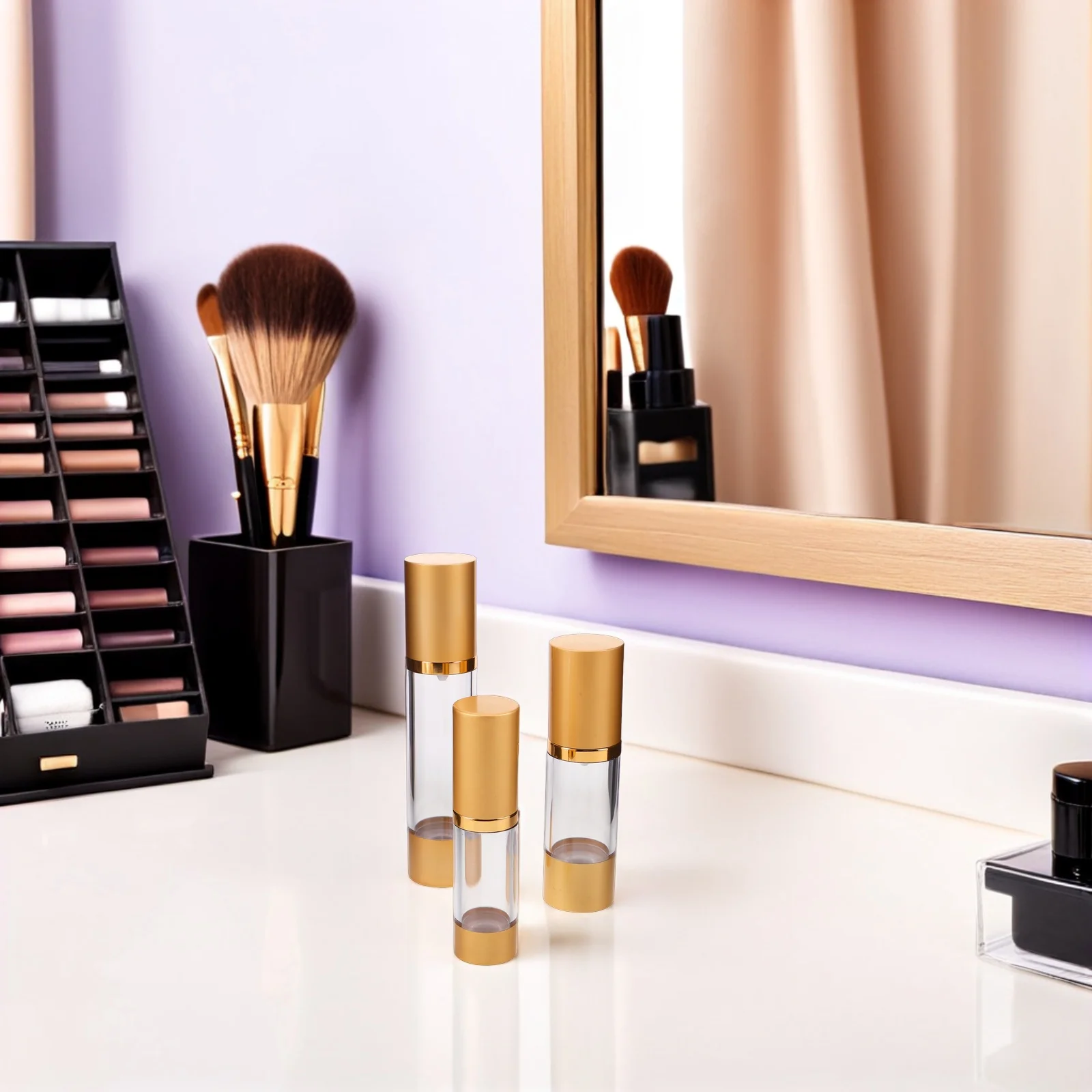 3 pezzi bottiglia sottovuoto 15 ml 30 ml 50 ml contenitore pompa airless per crema per il viso fondotinta siero contenitori da viaggio riutilizzabili