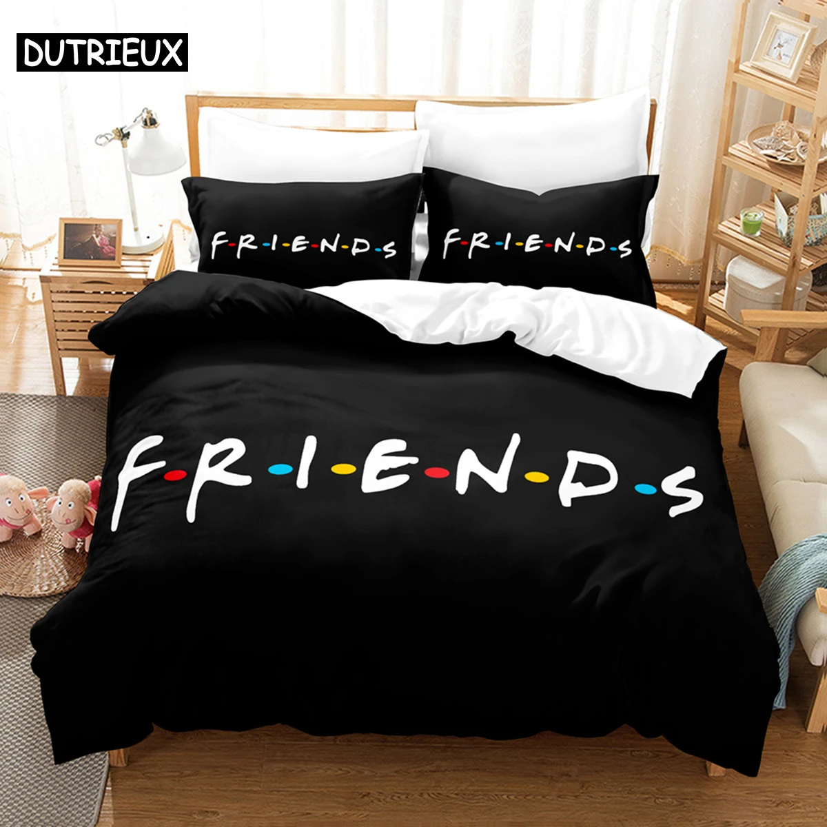 

3D friends Sets Duvet Cover Set With Pillowcase Twin Full Queen King Bedclothes Bed Linen