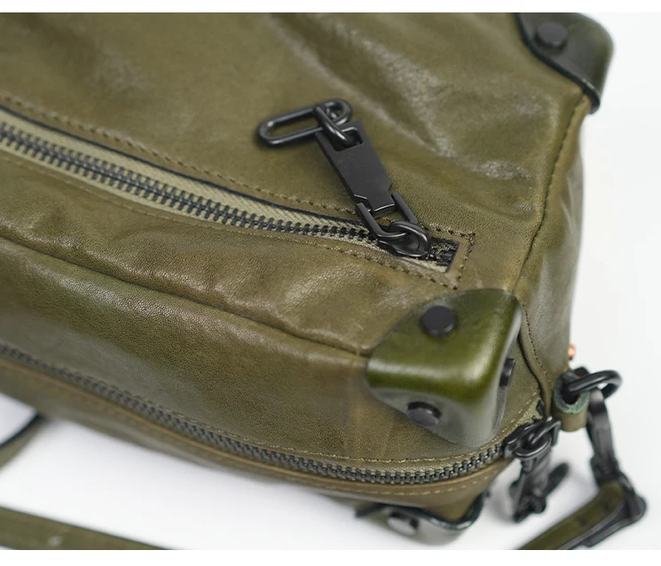 PNDME einfache Vintage-Umhängetasche aus hochwertigem Echtleder für Damen, luxuriöse handgefertigte Rindsleder-Schultertasche für Outdoor-Reisen. – Detail 10