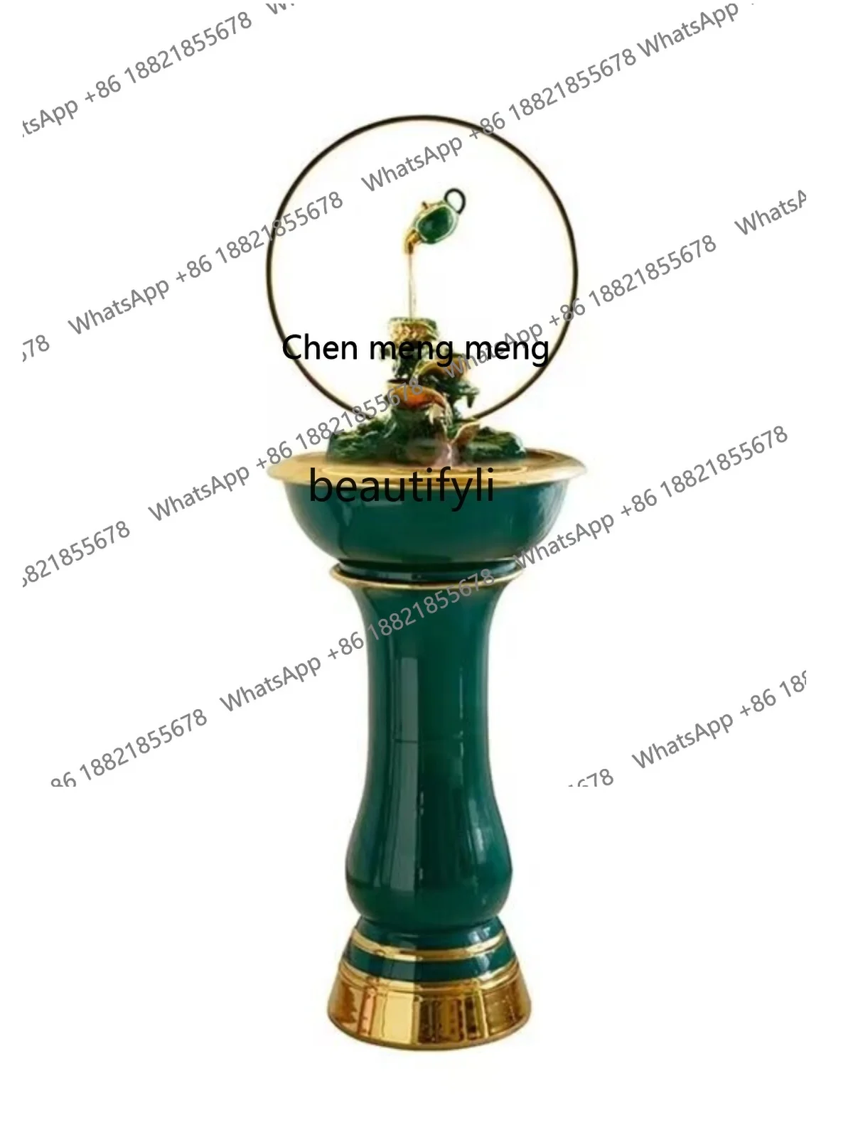 

Chinese Ceramic Water Fountain Decoration Living Room Floor Decoration Indoor Lucky Circulating Water Landscape