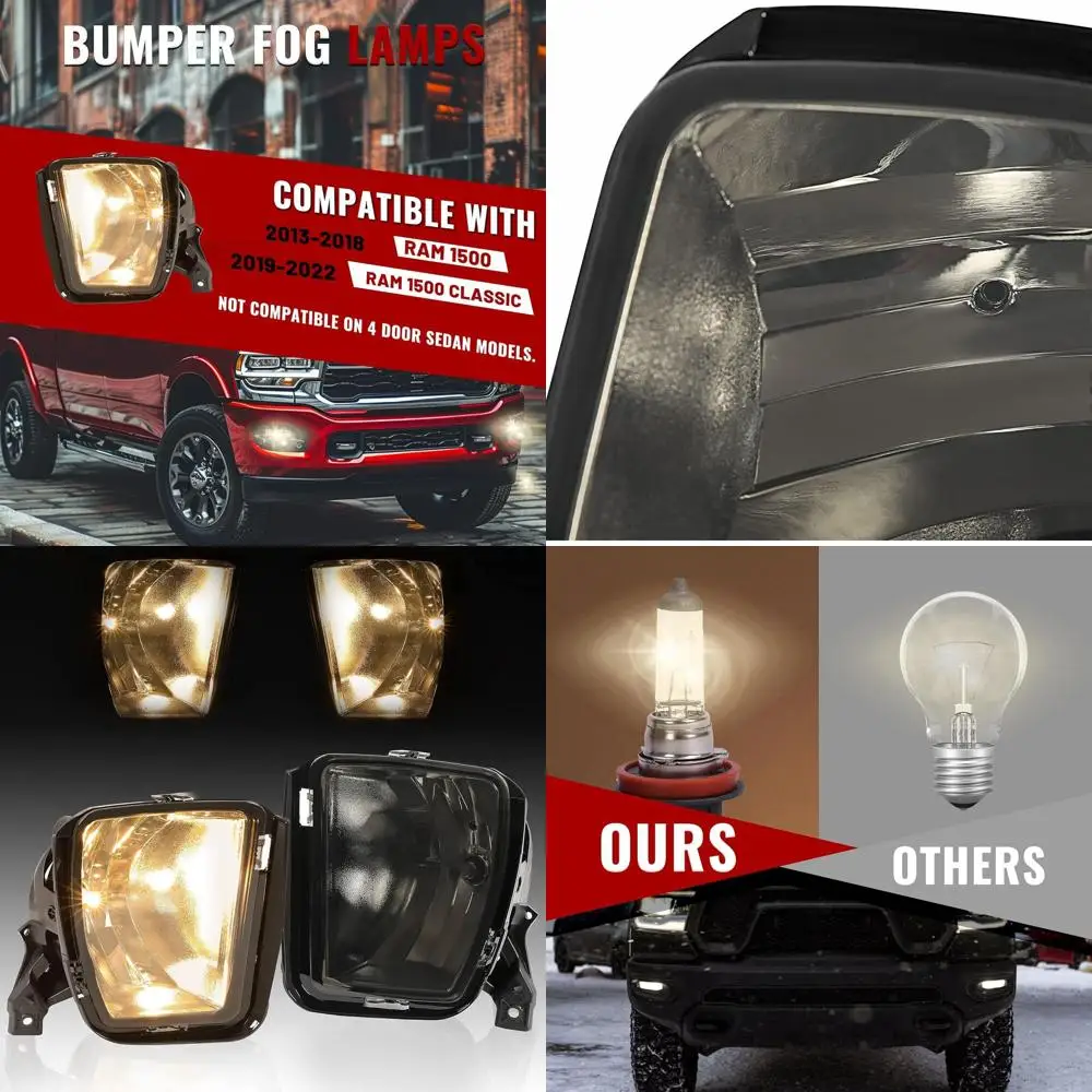

Пара противотуманных фар для Ram 1500 и 2019-2022 Ram 1500 Classic 2013-2018 гг., дымовые линзы, левые и правые, лампы в комплекте