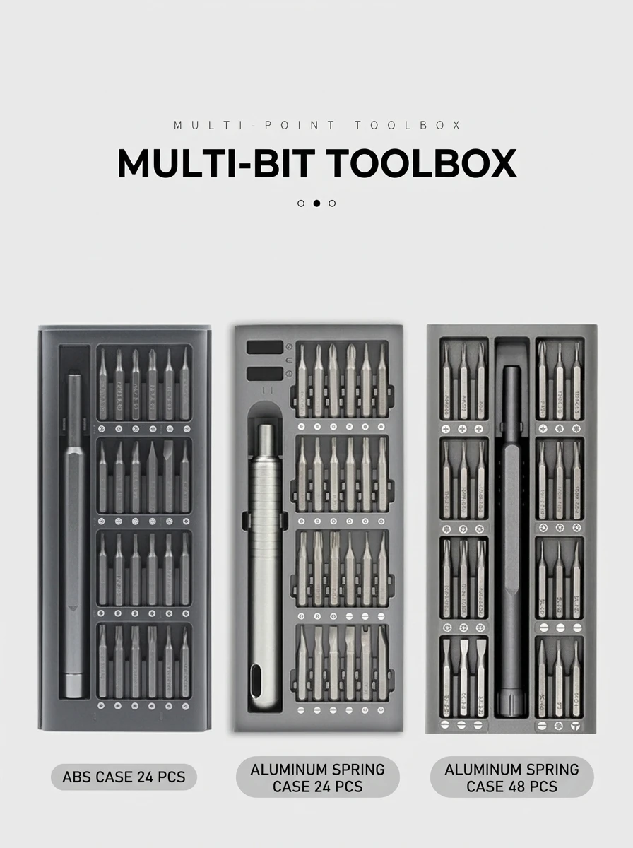 YGTITAN Precision Screwdriver Bit Set, 24 48 Piece Multi-Tool Kit for Phone & Electronics Repair, Aluminum Box