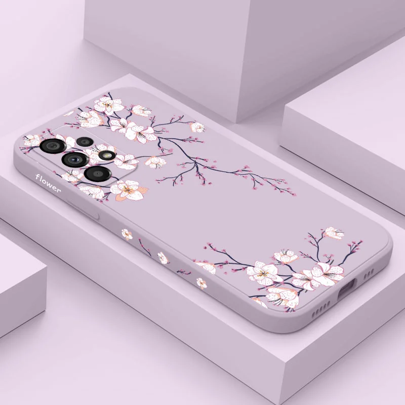 Plum Blossom Phone Case For Samsung A54 A34 A24 A14 A15 A25 A35 A55 A73 A53 A33 A23 A13 A03 S A04 A04S A72 A52 A32 A22 A12 4G 5G