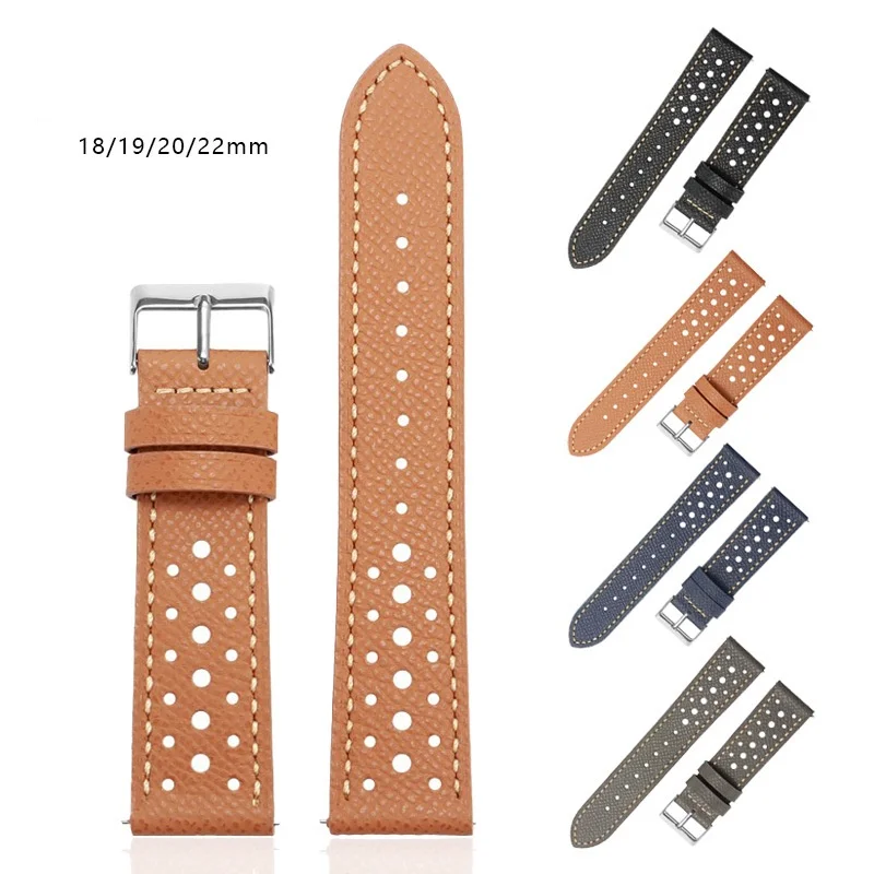 

18mm 19mm 20mm 22mm Quick Release Breathable Leather Watch Strap Replacement for Universal Waterproof Waterproof Watch Band