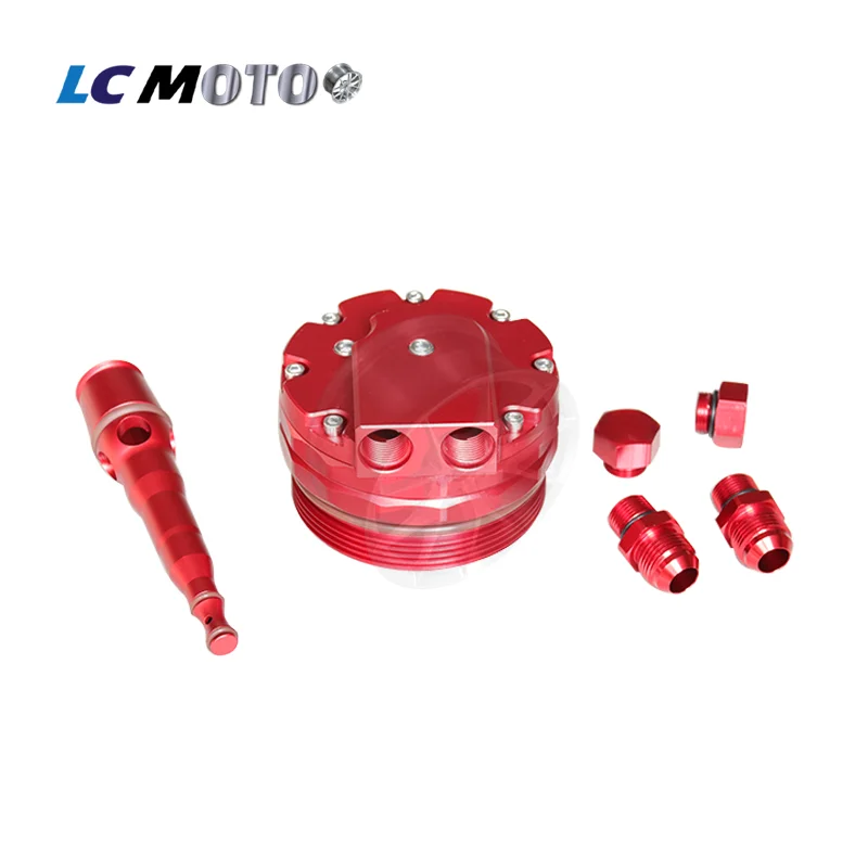 CNC Billet Oil Cooler Filter Lid Cover Cap AN10 Fittings 2 Sensor Ports for BMW M52 M54 M56 E46 E39 E60 E61 X3 X5 Z3 Z4