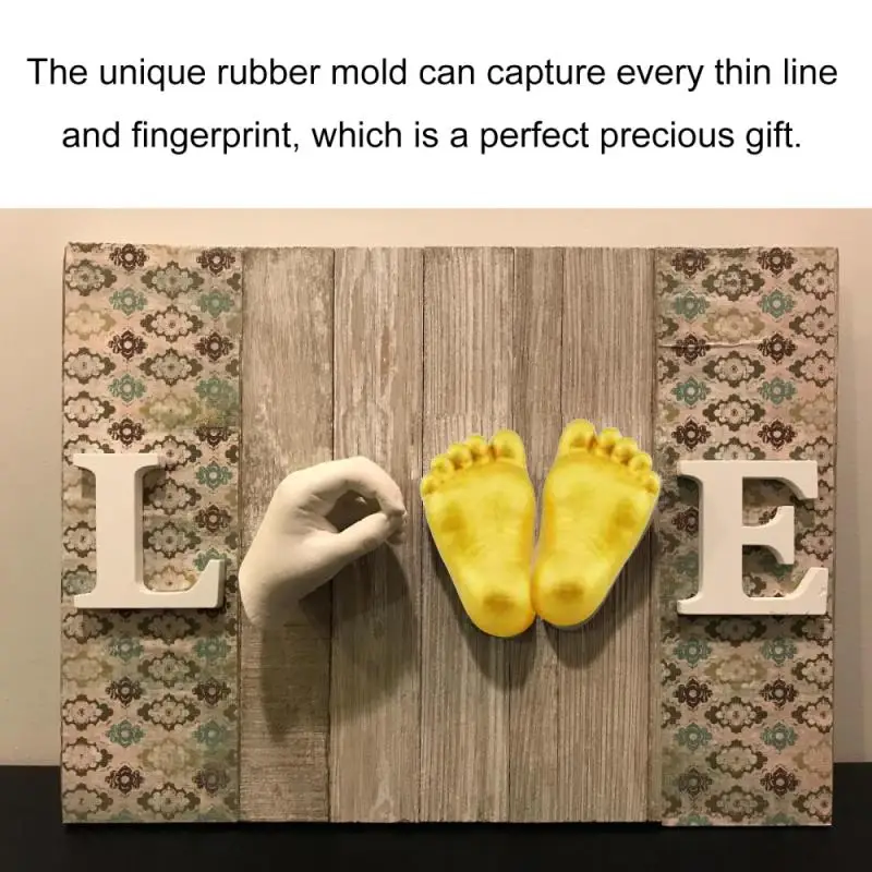 Hand Foot Print Model Set Plaster Mold for Baby Couples Wedding Handprints Footprints Casting Kit Baby Growing Souvenir