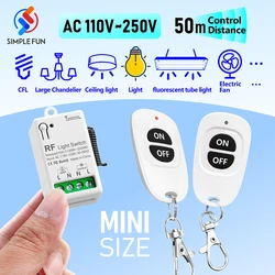 433Mhz Wireless Remote Control Light Switch 220V 230V 110V 10A Mini Size Relay Module for Remote Control Home Lamp LED Fan