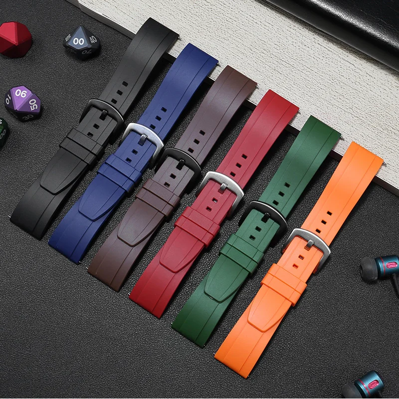 Fluorine Rubber Strap Substitute For EFV540 506/EFS-S500 510/EFR-303 Series Soft Silicone Watchband 18/20/22/24mm