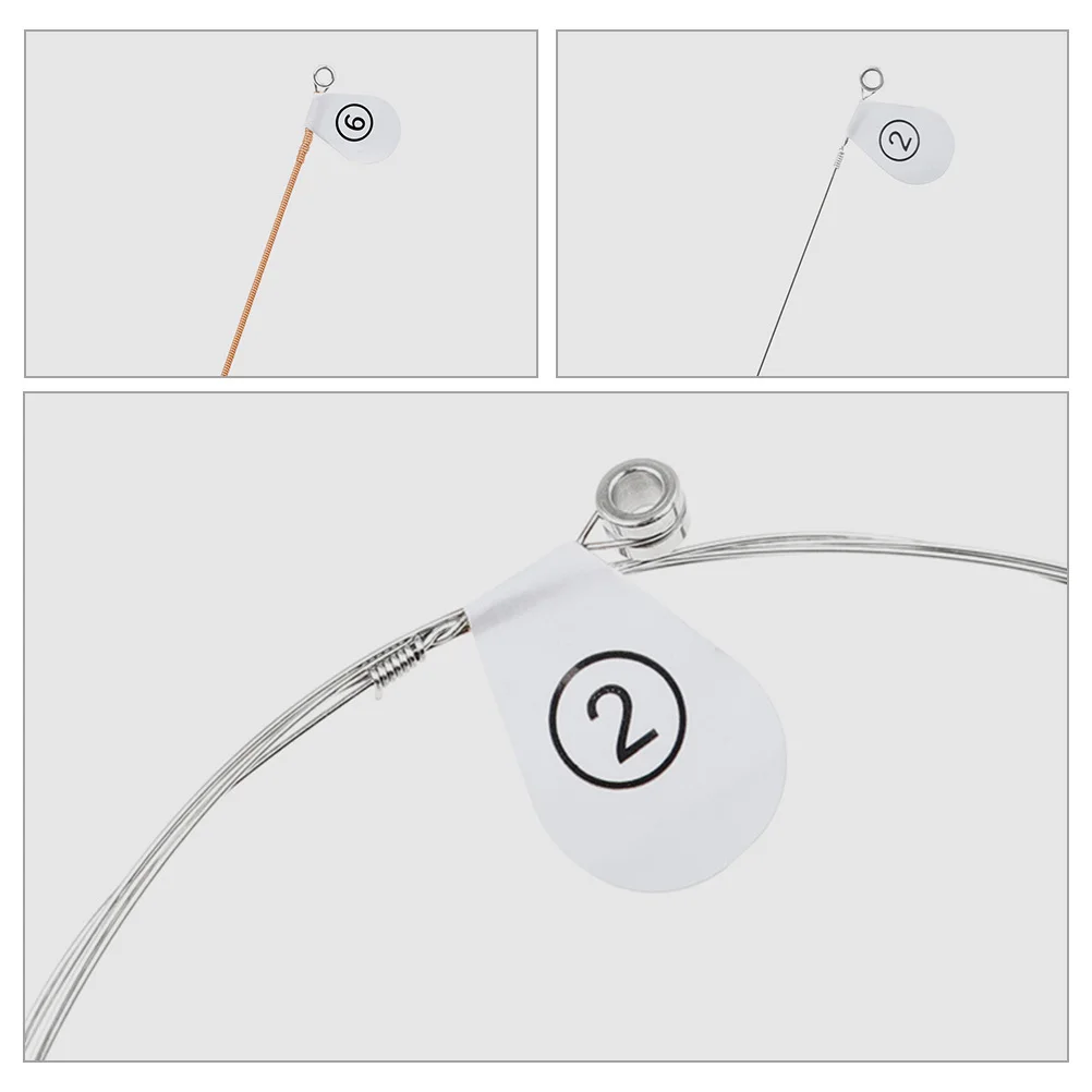 

6Pcs Replacement Guitar Strings Acoustic Folk Metal High-Tension Balanced Tone Easy Install Music Lover Essential