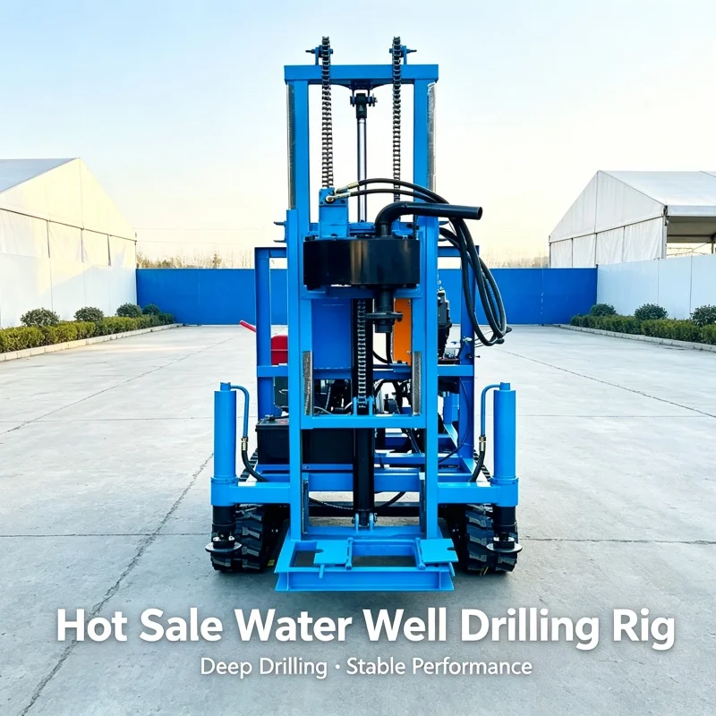 Customized 22‑25 HP Crawler Water Well Drilling Rig, Small Diesel Hydraulic Crawler Drilling Machine for Farmland Water Wells