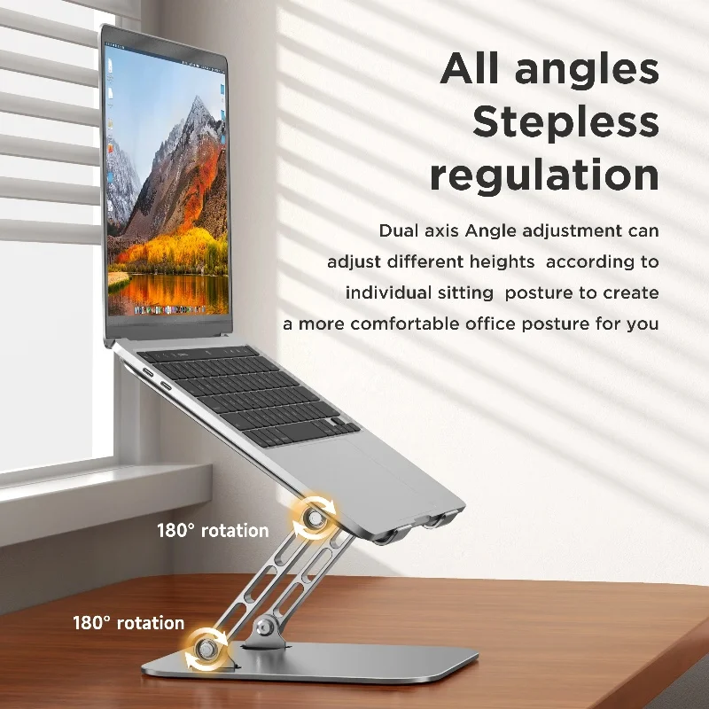 High Quality 10-17Inch Mac-book Air Pro Computer Bracket Portable Notebook Stand Foldable Aluminum Alloy Laptop Stand Holder