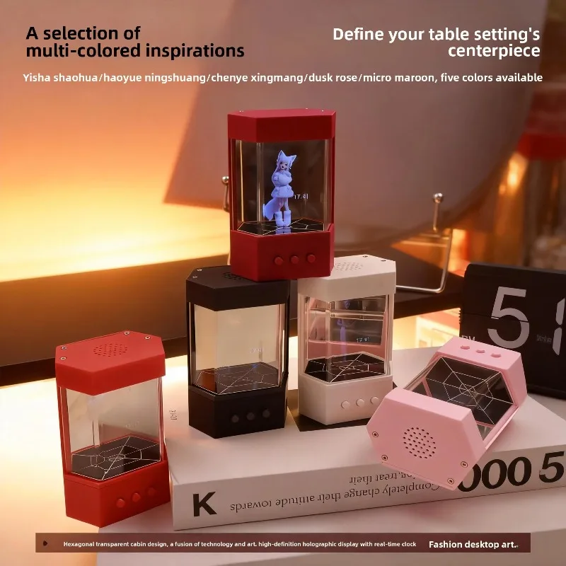 Desktop 3D Holographic Projection Device AI Interactive Smart Voice Player, 3D Hologram Display Player for Advertising Show
